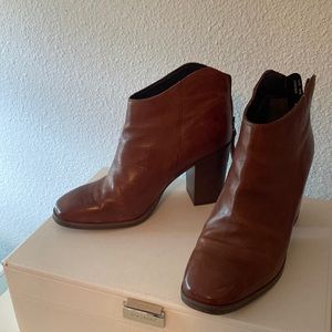 Clarks brown leather booties